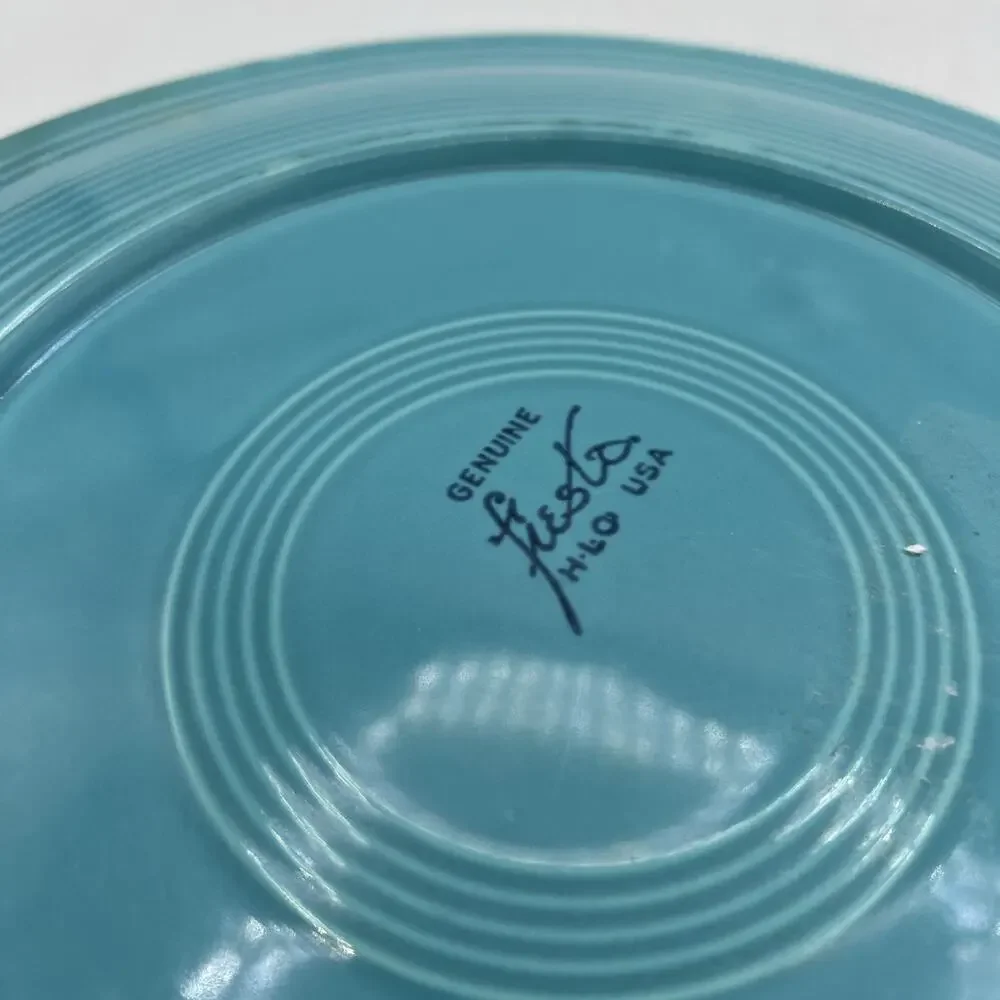 Vintage Fiesta Ware Turquoise Blue Round Chop Plate Platter 12